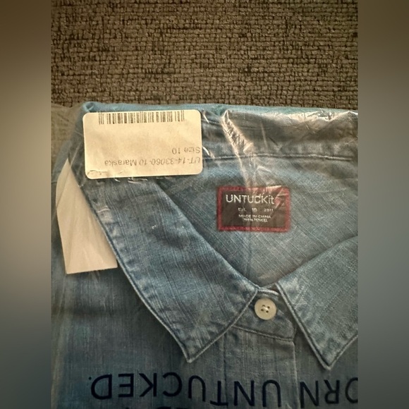 NWT UNTUCKit Women's 100% Tencel Maraska Chambray Long Sleeve Shirt Dress - Picture 6 of 9